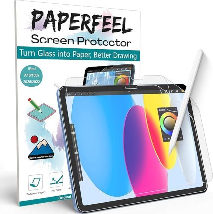 Paket Paperfeel Ekran Koruyucu iPad A16 11. Nesil 2025 ve iPad 10. Nesil 2022, Çizim ve Yazma için Mat PET Kağıt Ekran Koruyucu - Parlama Önleyici ve Parmak İzi Önleyici