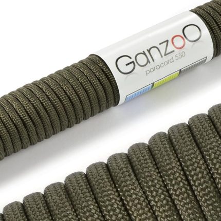 Evrensel kullanılabilir hayatta kalma ipi, yırtılmaya dayanıklı paraşüt kordonundan/Paracord (naylon çekirdek manto halatı), 550 lbs, toplam uzunluk 15 metre (50 ft) Renk: Kamuflaj yeşili - Marka