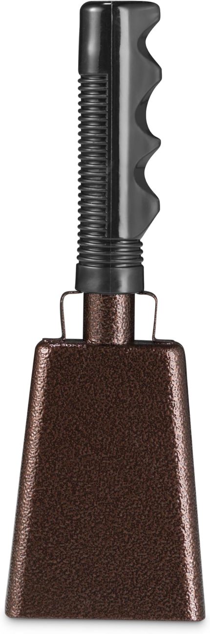 "Saplı Metal Cowbells - (1 Paket) Spor Etkinlikleri, Futbol Oyunları, Okul Ruhu, Mitingler ve Kutlamalar için Yüksek Sesle Tezahürat Gürültü Yapıcılar - Bakır Çelik Vurmalı Müzik Enstrümanı