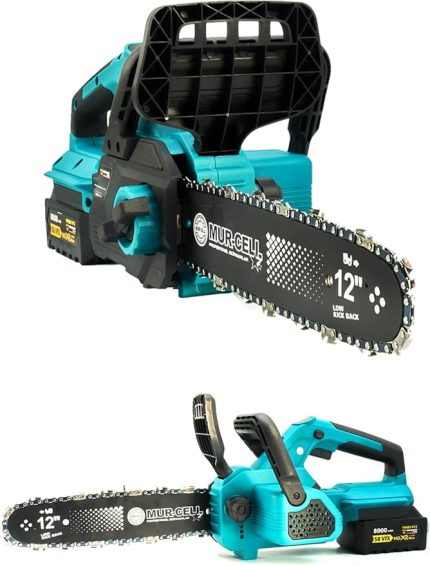 GERMANY STYLE Çift Akülü Testere 58VFX 8000 mAH Kömürsüz Motorlu Otomatik Yağlamalı Şarjlı Testere