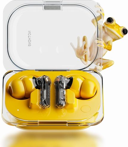 Ear (a) ChatGPT Entegrasyonlu Kablosuz Bluetooth Kulaklık, Aktif Gürültü Azaltma, Bas Geliştirme Algoritması ve 42,5 Saatlere Kadar Dinleme - Sarı