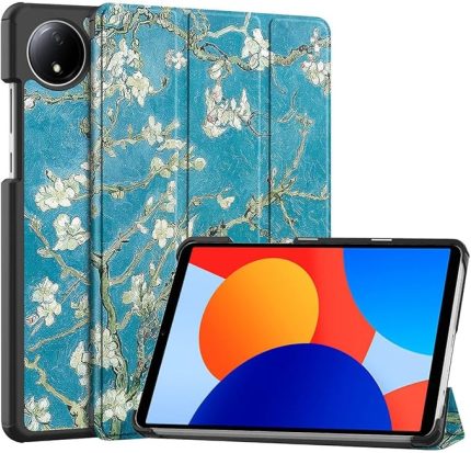 Xiaomi Redmi Pad SE 8.7 inç için kılıf, Güzel PU Deri Açılır Katlanabilir Folyo Stand İnce Hafif Otomatik Uyanma/Uyku Koruyucu Tablet Kılıfı (KN-3)