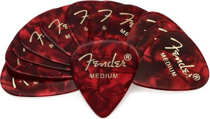 351 Shape Premium Pena (12 Adet) Elektro Gitar, Akustik Gitar, Mandolin ve Bass Medium Red Moto için