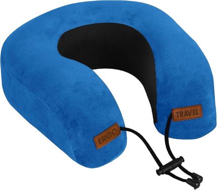 Ortopedik Seyahat Yastığı Visco Boyun Destekli Seyahat Yastığı - Mavi | Ergo Travel