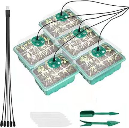 Bitki Çimlendirme Tepsileri - Şeffaf Kapaklı Büyüyen ve Işık Büyüyen Taşınabilir Hücre Yayıcı - Tohum Büyütme ve Bitki Başlatma için Fide Başlangıç ​​Tepsileri