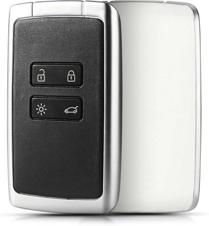 01 4 Düğmeli Araba Anahtarı Kılıfı, Renault Megane 4 - Koleos 2 - Kadjar - Talisman 5 - Uzay 5 - Scenic 4 - Duster 2 - Captur 2 - Clio 5 ile Uyumlu