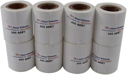 Termal Etiket 50mm X 30mm Ruloda 200 li 8 Rulo Toplam 1600 Adet Phomemo M110 ile Uyumlu