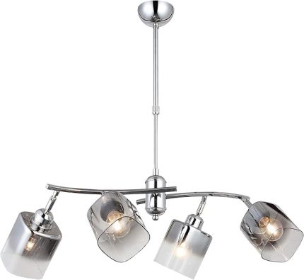 HOME MANIA, Lucea Derma, 4 X E27 Duy, Metal, Cam, 33 X 18 X 62 Cm, 1451-51-04, 4'lü, Krom Renkler