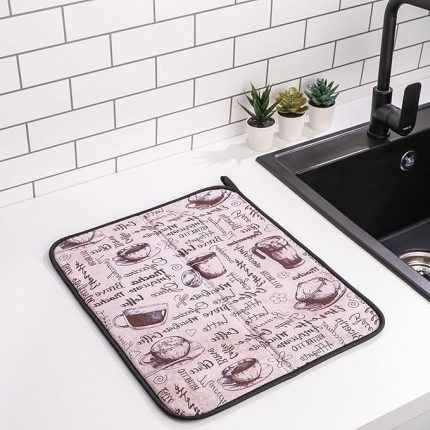 Bulaşık Kurutma Matı Kurulama Bezi Örtüsü Tezgah Üstü Ped Mutfak Bulaşıklık Yıkanabilir 45x36 cm