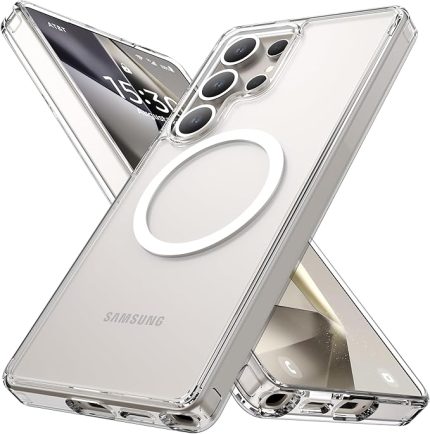 Samsung Galaxy S25 Ultra için Elmas Şeffaf Tasarımlı Kılıf - MagSafe ile Uyumlu, Darbeye Dayanıklı Askeri Sınıf Koruma, Asla Sararma İnce Kılıf, 10 ft Düşme Testi, Şeffaf