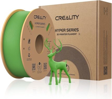 Resmi 3D yazıcı filamenti, Hyper PLA filament, Creality yüksek hızlı baskı için, uzun ömürlü ve dayanıklı, düz, taşma performansı, ölçü hassasiyeti +/- 0,03 mm, 1 kg/makara,Yeşil