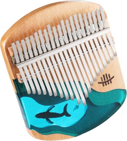 uru Kalimba Piyano 21 Tuşları Kayın Ağacı Başparmak Parmak Piyano Taşınabilir Enstrüman Mavi Okyanus Balina Desen Çocuklar için Yetişkinler Yeni Başlayanlar için Tuning Çekiç ile Songbook