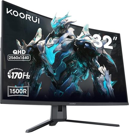 31.5 İnç Bilgisayar Monitörü QHD 1440P Ultrageniş Oyun Monitörü 170Hz VA 1500R Monitör, Ultra İnce, HDMI X2 /DP, VESA Uyumlu, Eğim Ayarı, Göz Koruma