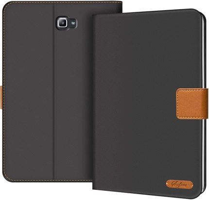 Samsung Galaxy Tab A 10.1 (2016) için kılıf, koruyucu kılıf, tablet çantası, stand fonksiyonu, kapak [SM-T580 T585], siyah