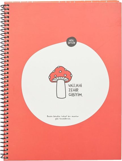 Şeyler 80 Yaprak Kareli Hafif Kağıt Stickerli Defter, Zehir Gibiyim, 18.5x25cm