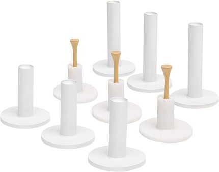 Kauçuk Golf Tişörtleri 9'lu Paket - 3 x 1,5 inç, 2,25 inç ve 3,5 inç Tees - Suni Çim Golf Paspasları ile Evrensel