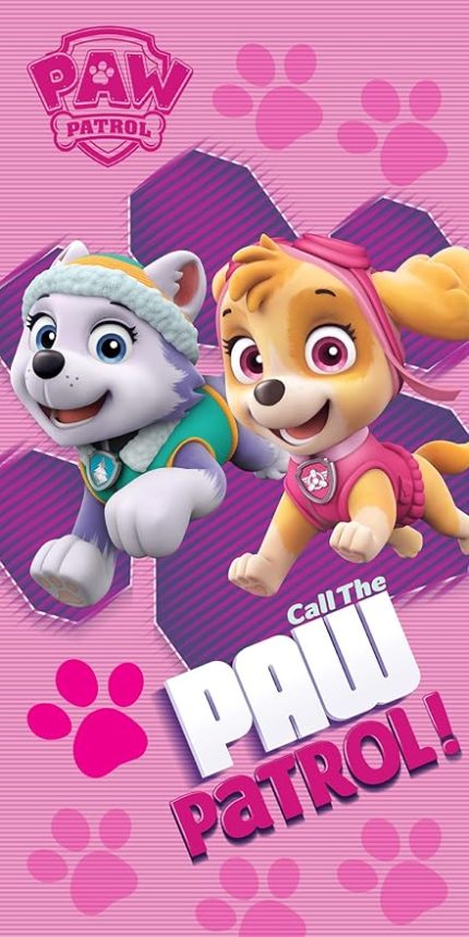 Paw Patrol Çocuk Banyo Havlusu Kızlar Pembe 60 x 120 cm %100 Pamuk Kadife Kalite Kız Pembe Everest Skye Ryder Rocky Zuma Plaj Havlusu Plaj Havlusu El Havlusu Duş Havlusu Banyo Havluları Sauna Havlusu Örn. Panço