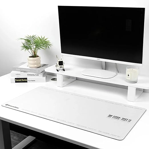 Gaming Mouse Pad 80x40, Kaymaz Tabanlı, Su Geçirmez ve Hassas Yüzeyli Oyuncu Mousepad (Beyaz) - Görsel 2