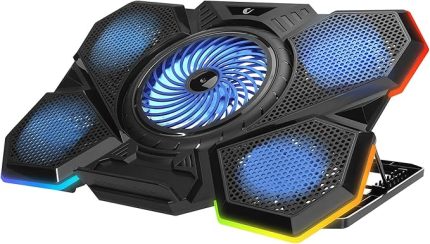 Rampage BELLATRIX Siyah 5 Fan 2 USB RGB Işıklı 15-17 Yüksek Performans Profesyonel Notebook Soğutucu Stand