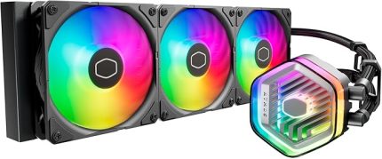 Master MasterLiquid Atmos 360 Siyah Su Soğutucu CPU - Su Soğutma Kiti AIO, Çift Odalı Pompa, Sickleflow 120 Edge Fanlar, ARGB Gen 2, Brackets LGA1700 & AM5