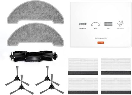 D5s Pro Aksesuar Kiti, 11 Parça (4 Yan fırça + 4 HEPA filtre + 2 Mikrofiber paspas bezi + 1 Rulo fırça)