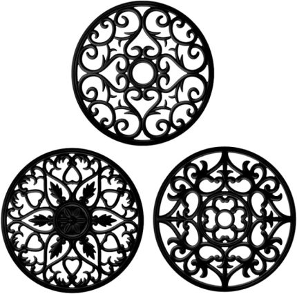 Kitchen Silikon Trivet Mat | Sıcak Yemekler, Pedler, Trivetler, Mikrodalga, Tencere ve Meksika Duvar Dekoru için Trivets (Siyah)