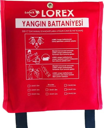LR-FB1010C Çantalı Yangın Battaniyesi 100cm x 100cm (1)