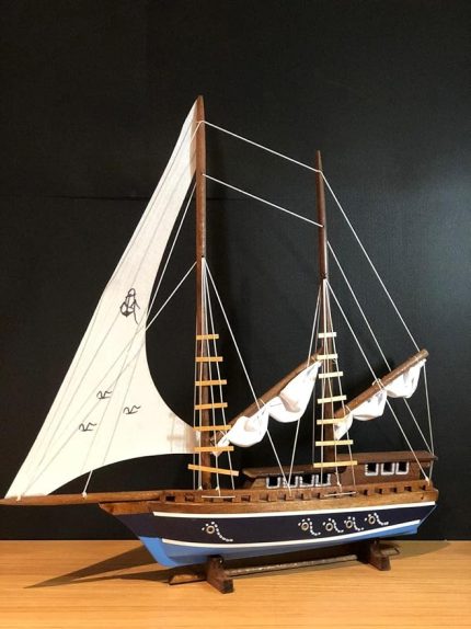 Yelkenli Ahşap Gemi Maketi Büyük Boy