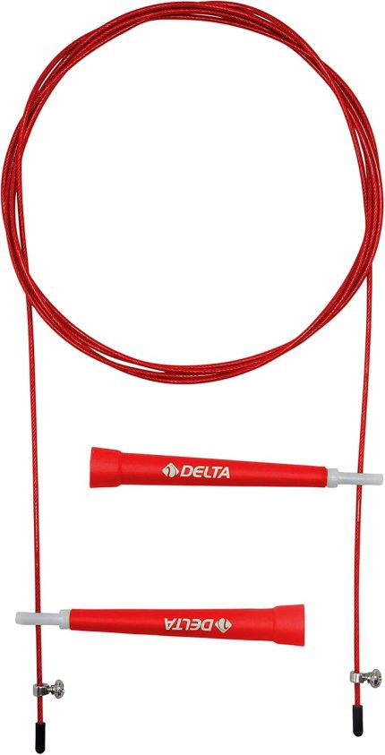 spor Crossfit Uzunluğu Ayarlanabilir Deluxe Kırmızı Atlama İpi