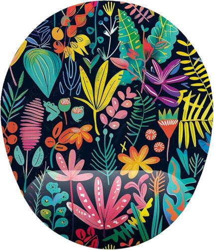Çiçek Desenli Bilek Destekli Mouse Pad