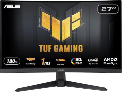 TUF Gaming VG27VQ3B 27" 1ms 180Hz FreeSync Adaptive Sync Curved VA FHD Gaming (Oyuncu) Monitör
