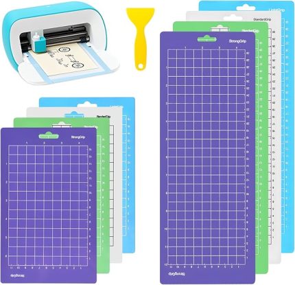 Cricut Joy için 8 adet kesme matı, yedek yapıştırıcı, yapışkan kesme matları, 12 x 4,5 inç / 6,5 x 4,5 inç kesme matı, Plotter Light standart tutuş, kendinden yapışkanlı kesme matları, Joy için