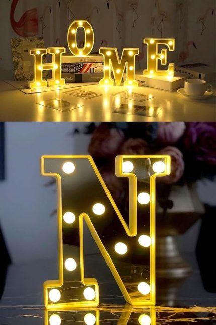 Gitti Dekoratif Led Işıklı 3D N Harfi Büyük Boy Organizasyon Doğum Günü Kutlama (N)