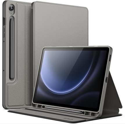 Kılıf için Samsung Galaxy Tab S10 Lite / S10 FE / S9 FE 10.9 İnç S Pen Tutucu ile, İnce Folio Stand Koruyucu Tablet Kılıfı, Çok Açılı Görüntüleme (Gri)