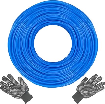biçme ipliği, 1,6 mm x 100 m düzeltme ipi (yuvarlak), naylon çim biçme ipi, uzun ömürlü çalı kesici iplik, yüksek kaliteli motorlu tırpan ipliği, fırça kesiciler için 【çift kaymaz eldiven dahil】