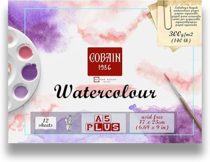sanat taha demir Cobain 1986 Sulu Boya Defteri 12 Yaprak 300gr watercolour aquarelle (A5Plus 17x23cm)