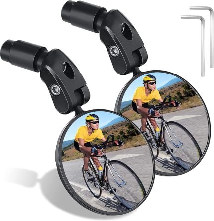 2 adet bisiklet aynası, dikiz aynası, 360 ° döndürülebilir gidon aynası, geniş açılı objektif, güvenli dikiz aynası, 17,4 – 22 mm için, sağlam ve uzun ömürlü, bisiklet gidonu uç ayna, Ebike yarış bisikletleri, dağ bisikletleri için