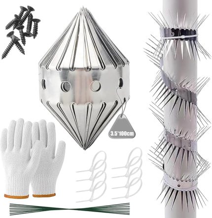 Life Plus 100 cm, sansar savunma kemeri, sansar koruması, iniş borusu, paslanmaz çelik, çatı oluğu ve ağaç için sansar koruması, kedi savunma kemeri, ev, ağaç için kesilebilir (35 mm x 1 m)