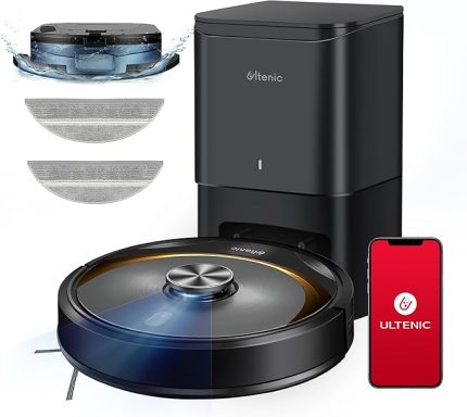 T10 Elite Robot Vacuum Cleaner with Mop, Robotic Vacuum Self Emptying for 45 Days Hands-Free, LiDAR Navigation, Compatible with Alexa/Wi-Fi Connected, Ideal for Pet Hair, Hard Floor and Carpet