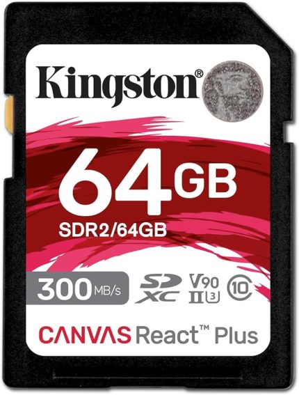 Canvas React Plus 64GB SDXC Hafıza Kartı UHS-II 300R/260W U3 V90 Full HD/4K/8K - SDR2/64GB için