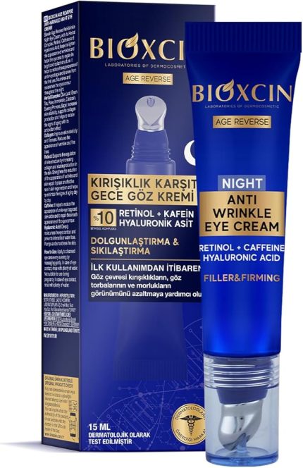 Age Reverse Gece Göz Kremi 15 ml – Retinol, Kolajen, Hyaluronik Asit ve Bitkisel Kompleks İçerikli – Kırışıklık Karşıtı ve Aydınlatıcı Etki
