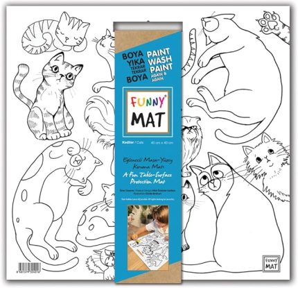Çocuk Funny Mat White 40X40Cm - Kediler