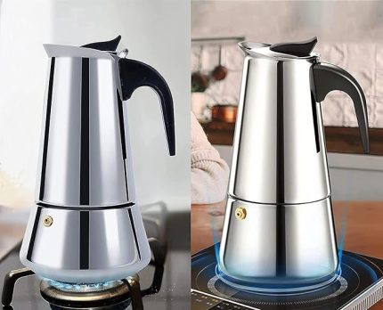 4 Kişilik Çelik Mokapot Espresso Filtre İtalyan Kahve Makinesi