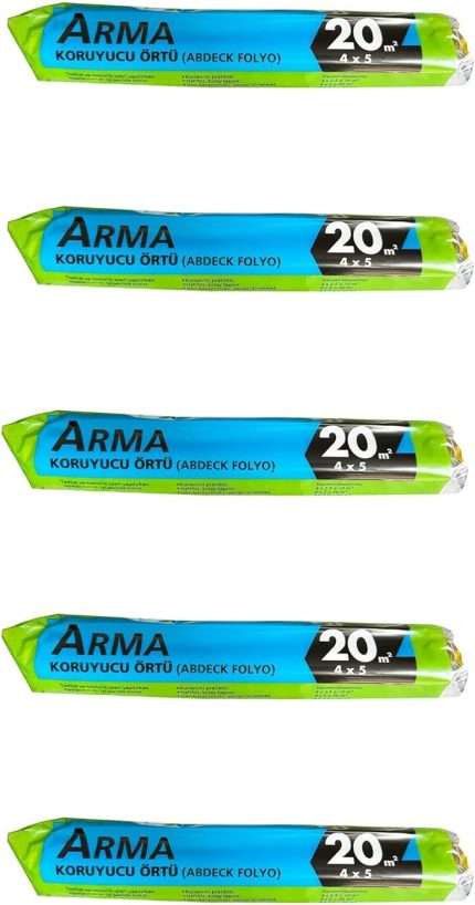 Naylon Tadilat Boya Koruyucu Örtü Poşet Folyo - 4x5 Metre - 20 m2-5 Paket