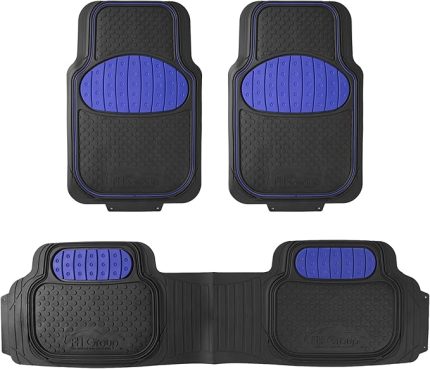 Paspasları Mavi Climaproof Tüm Hava Koşullarına Karşı Koruma Evrensel Uyumlu Ağır Hizmet Kauçuk Çoğu Arabaya, SUV ve Kamyona uyar (Tam Set Uyumlu Kesim) FH Group F11500BLUE