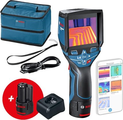 Professional GTC 400 C + Taşıma Çantası (2x12V Akü + Şarj Cihazı, Çalışma Aralığı: -10 °C ila +400 °C, Çözünürlük: 160 x 120 piksel, Mobil Uygulama Fonksiyonu,Taşıma Çantası)-Amazon Exclusive