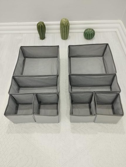 Room 8'li Gri Çekmece İçi Düzenleyici Organizer Set - Çok Amaçlı Dolap İçi Kutu Seti