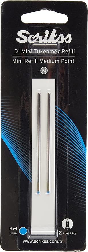 D1 Mini Tükenmez Refil 2'li Blister Mavi