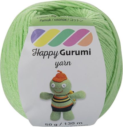 Yarn Happy Gurumi Amigurumi Örgü İpi 50gr 130m Açık Yeşil, Happy Yarn