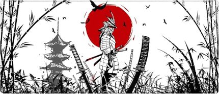 Gaming Mouse Pad 70x30, 90x40 Mouse Pad XXL Büyük Dikişli Oyuncu Mouse Pad Speed Mousepad (Samurai, 70x30 cm)